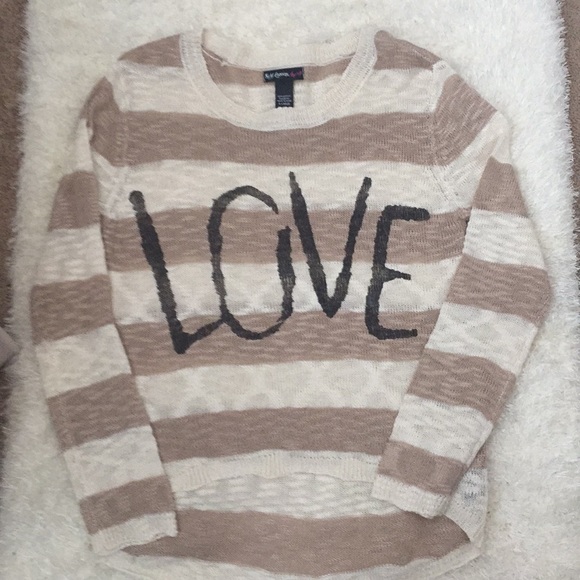 Self Esteem Tan and White Sweater NWOT - Picture 3 of 6